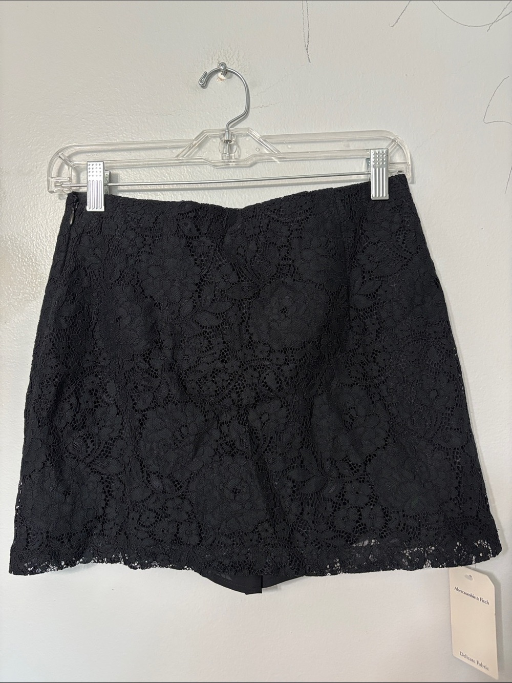 Abercrombie & Fitch Scarlett Lace Mini Skort Black Ultra High Rise NWT Small - Picture 7 of 7